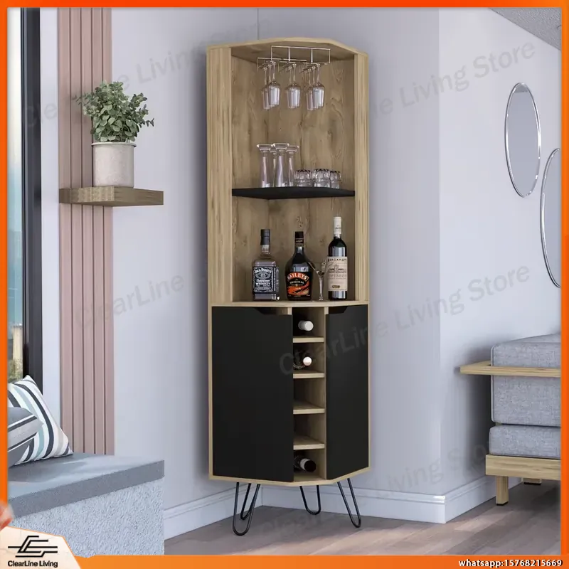Home Bar Shelves - Mueble Bar Esquinero con 6 Botelleros