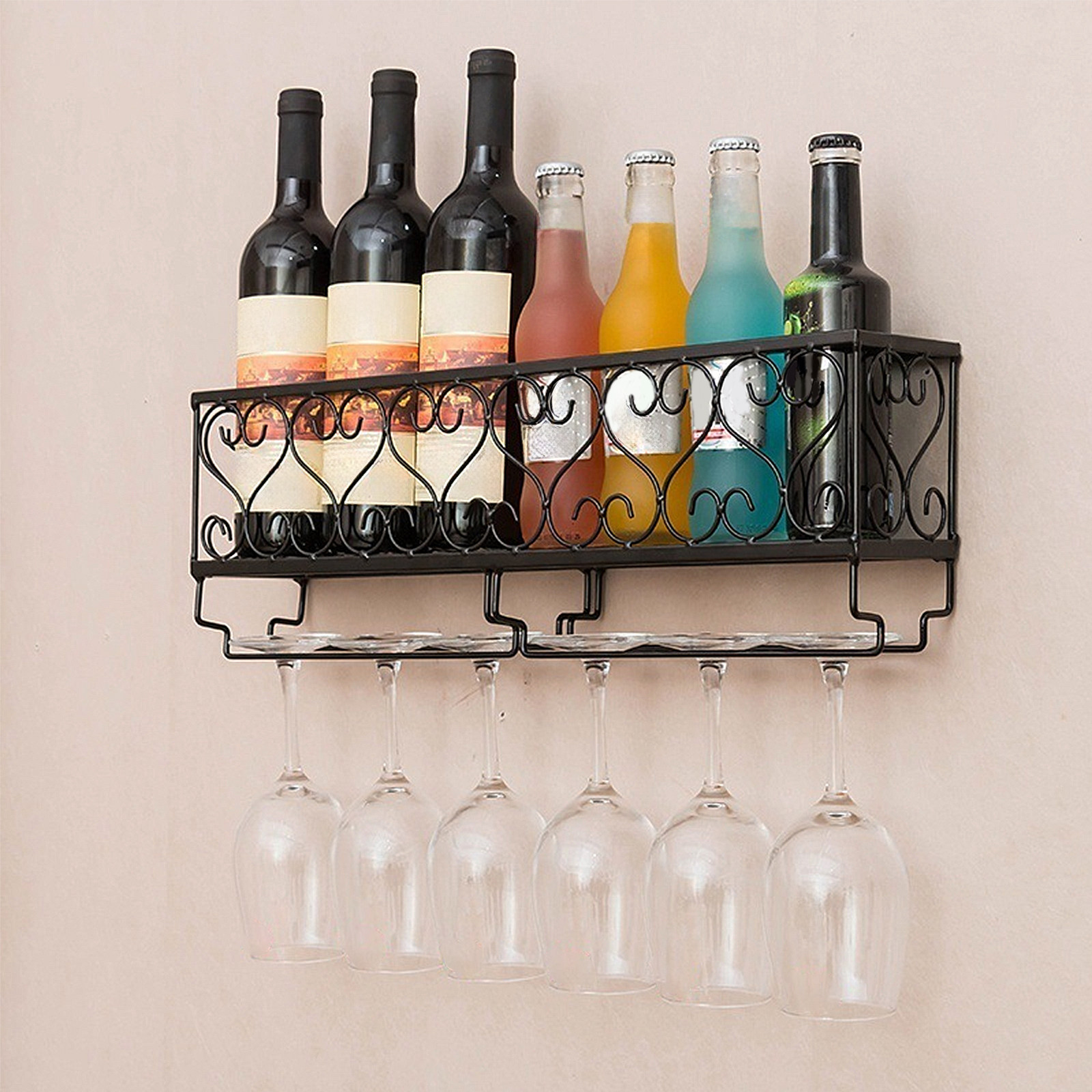 Home Bar Stand - Estante de pared para botellas de