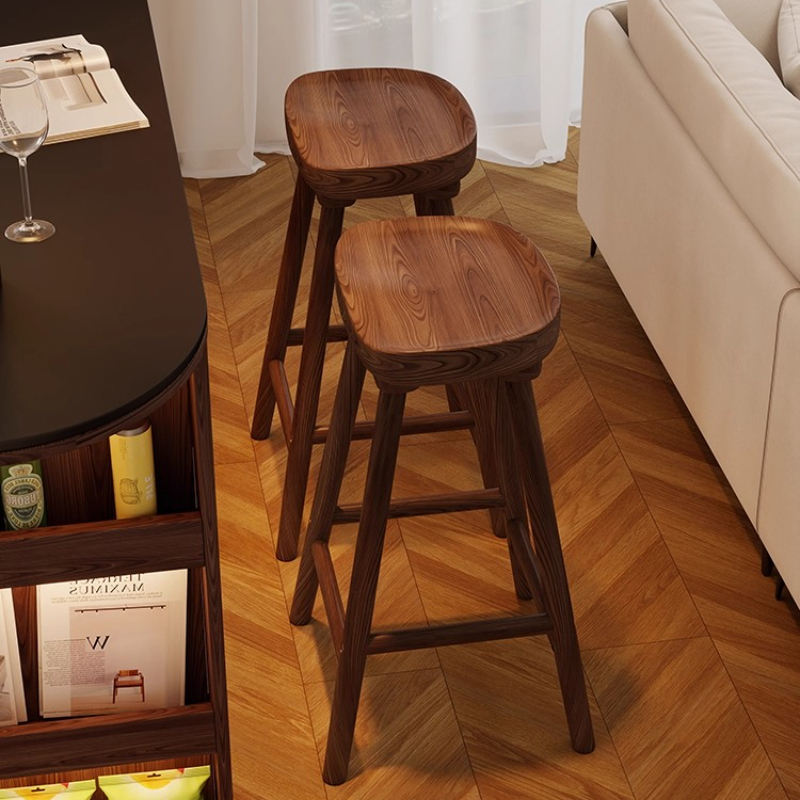 Home Bar Seating - Taburete de Bar curvo de madera