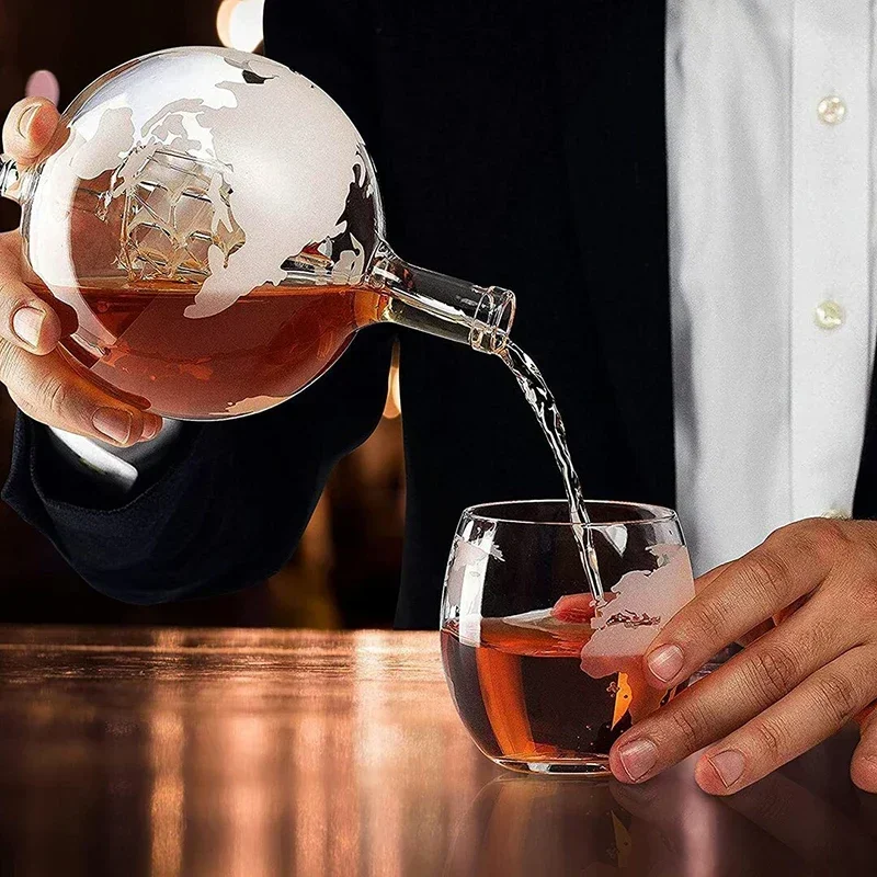 Decanter Globe Set - Juego de Decantador Creativo con Forma