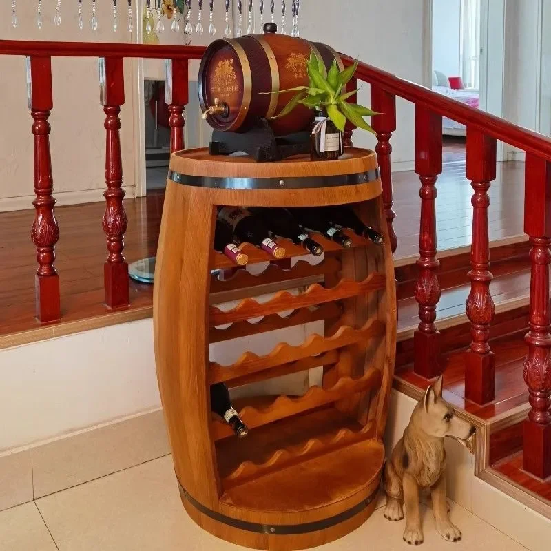 Home Bar Shelves - Estante de vino de madera maciza,