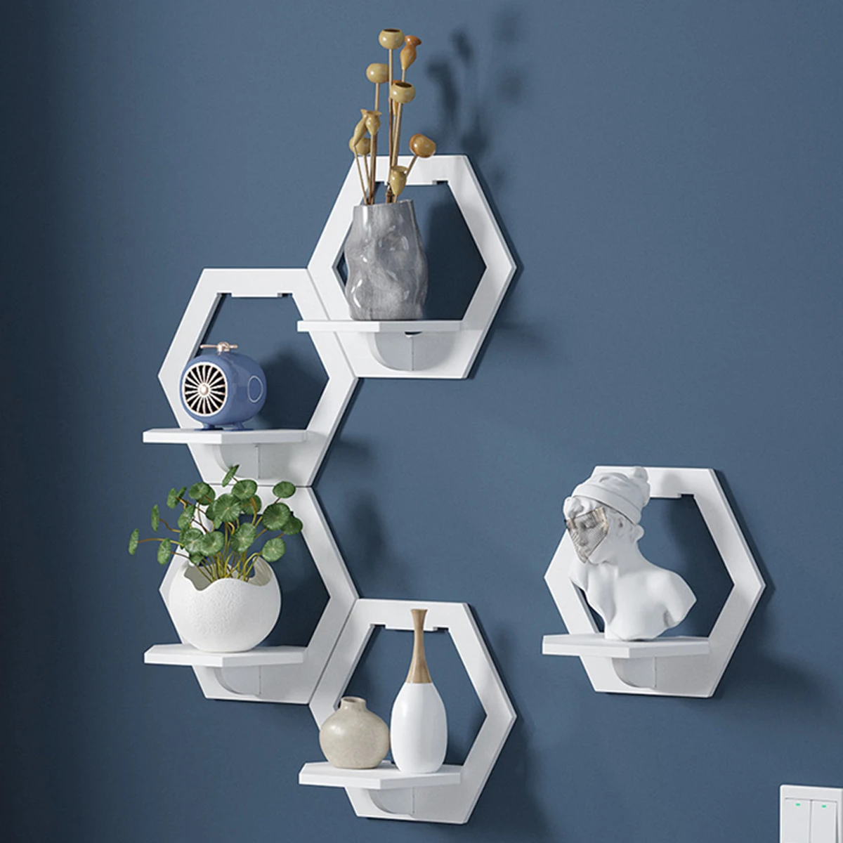 Estante de pared hexagonal sin - Home Bar Shelves reseña y precio
