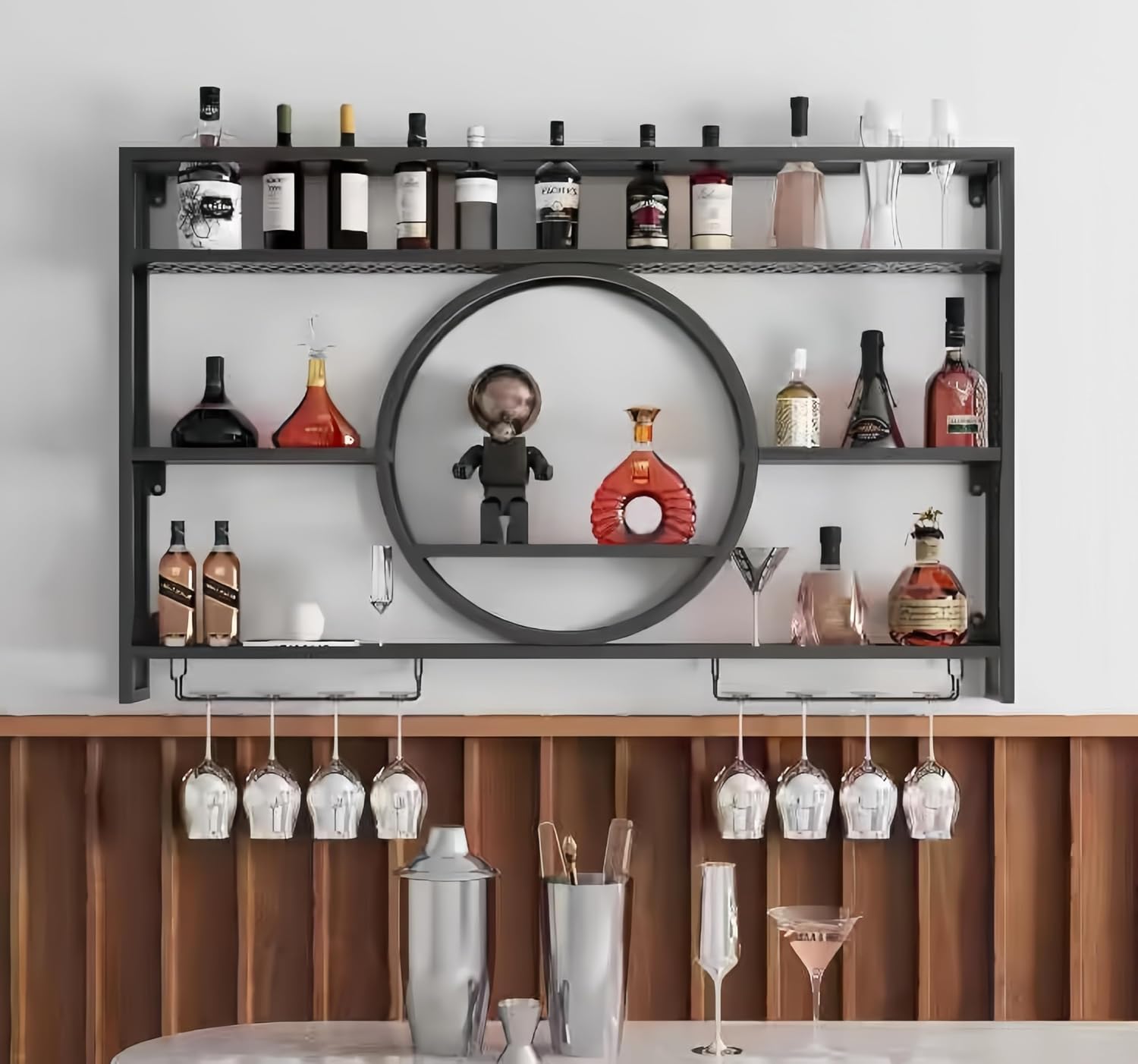 Estante de Pared Metálico Negr - Home Bar Shelves reseña y precio